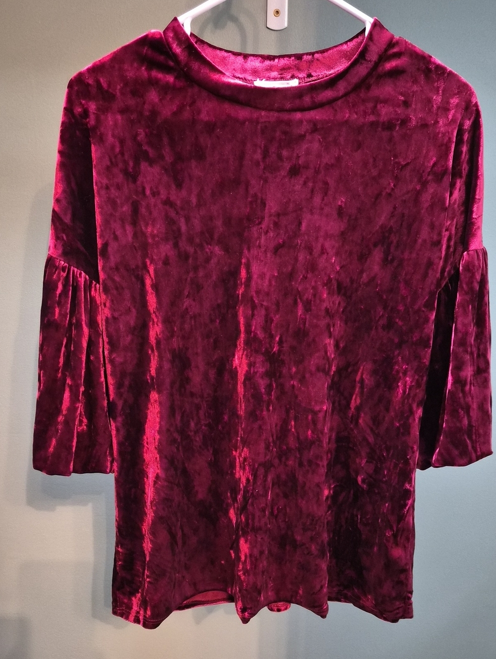 First Love Crushed Velvet Bell Sleeve Top